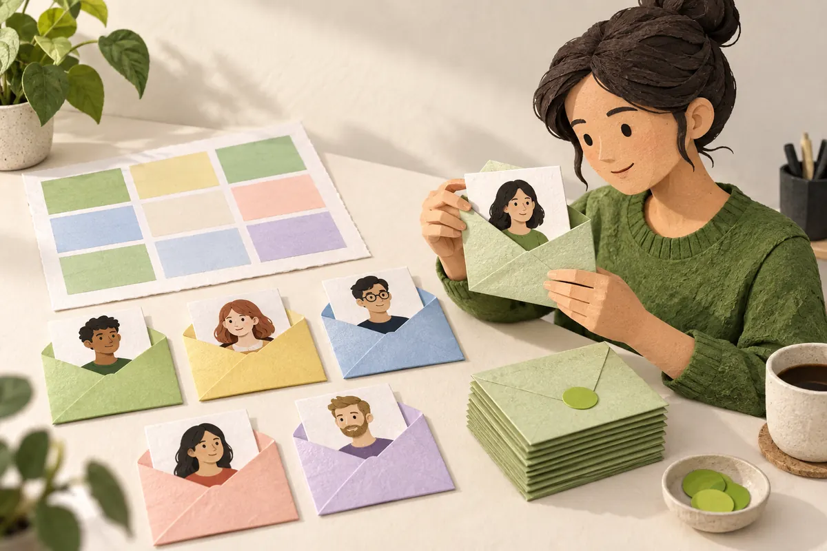 Spreadsheet rows flowing into personalized message drafts with different recipient details